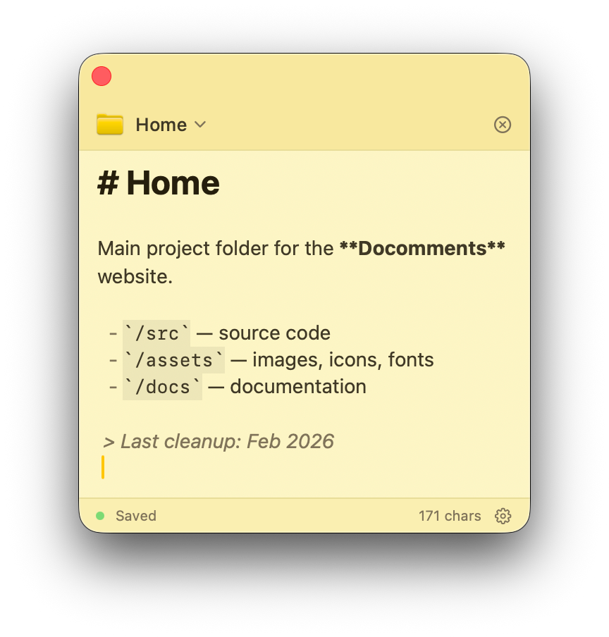Docomments App on Mac
